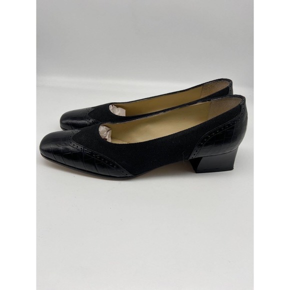 Talbots Shoes Women’s‎ Sz 8.5N Vero Cuoio Womens Square Toe 2” Heel Dress Black - Picture 4 of 12